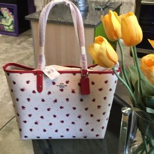 Coach Ladybug 🐞 Reversible City Tote NWT Beauty